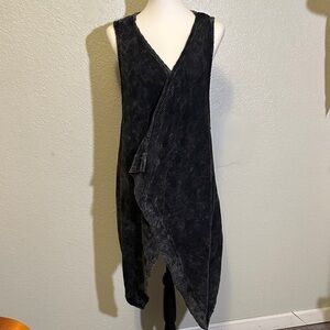XCVI Black Asymmetrical Sleeveless Wrap Vest Dress GUC M